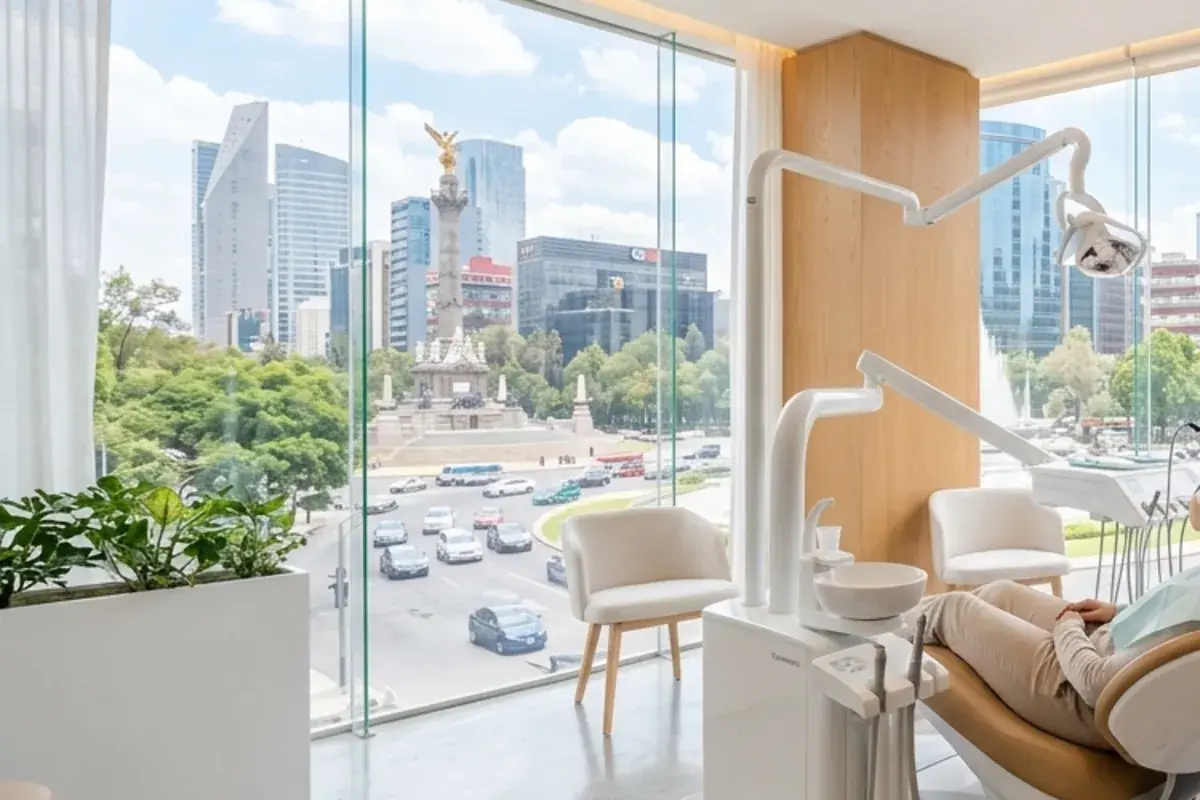 Recepción de una clínica dental en México fuera de horario